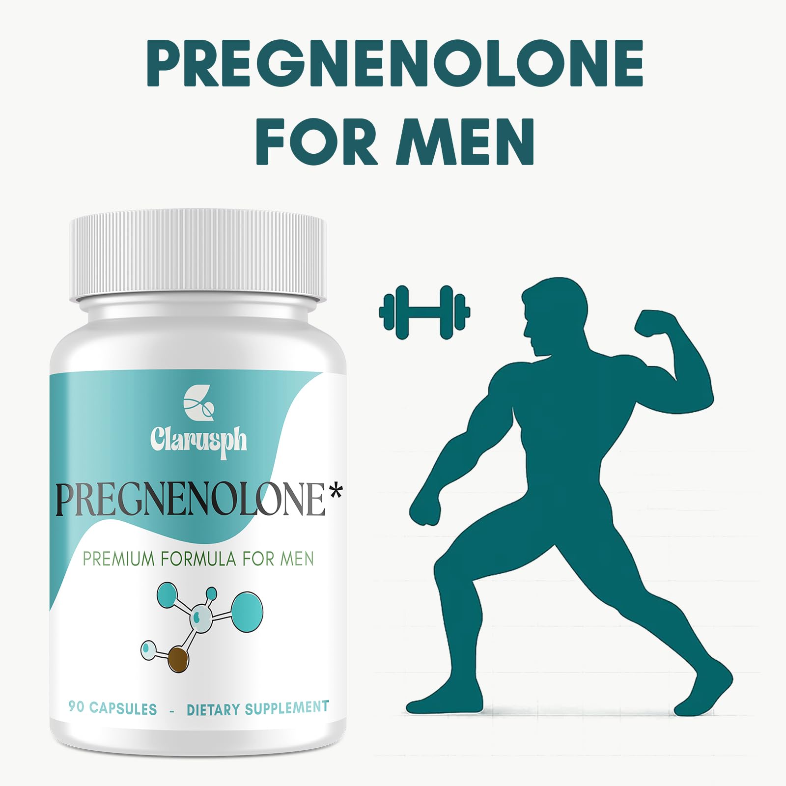 Clarusph Pregnenolona con DHEA 25 mg: etiqueta clara para dosis.