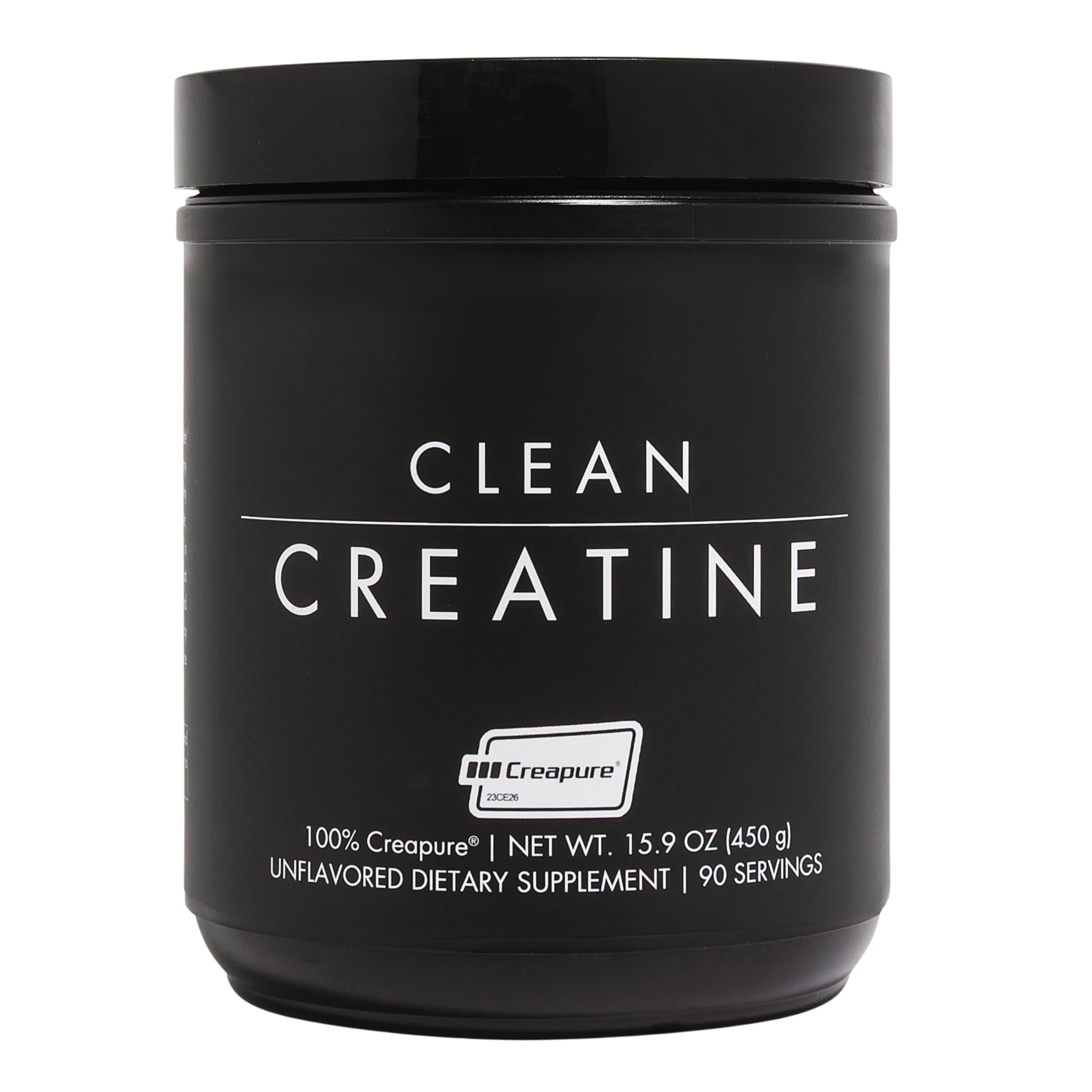 CLEAN Creatine en envase, fácil almacenamiento y dosificación