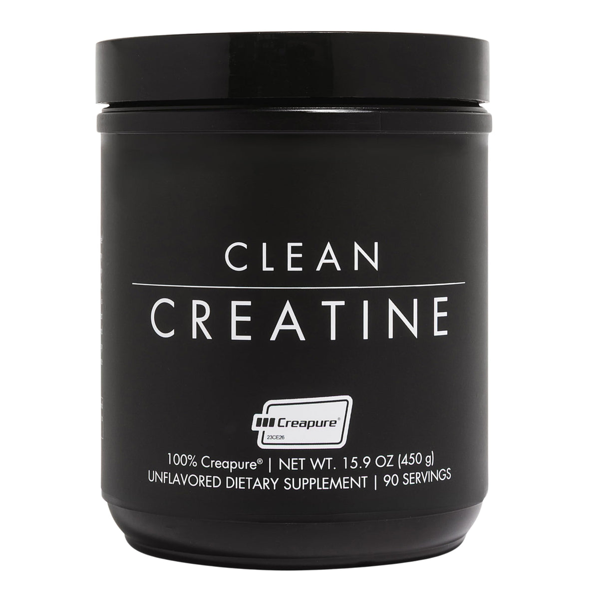 CLEAN Creatine en envase, fácil almacenamiento y dosificación