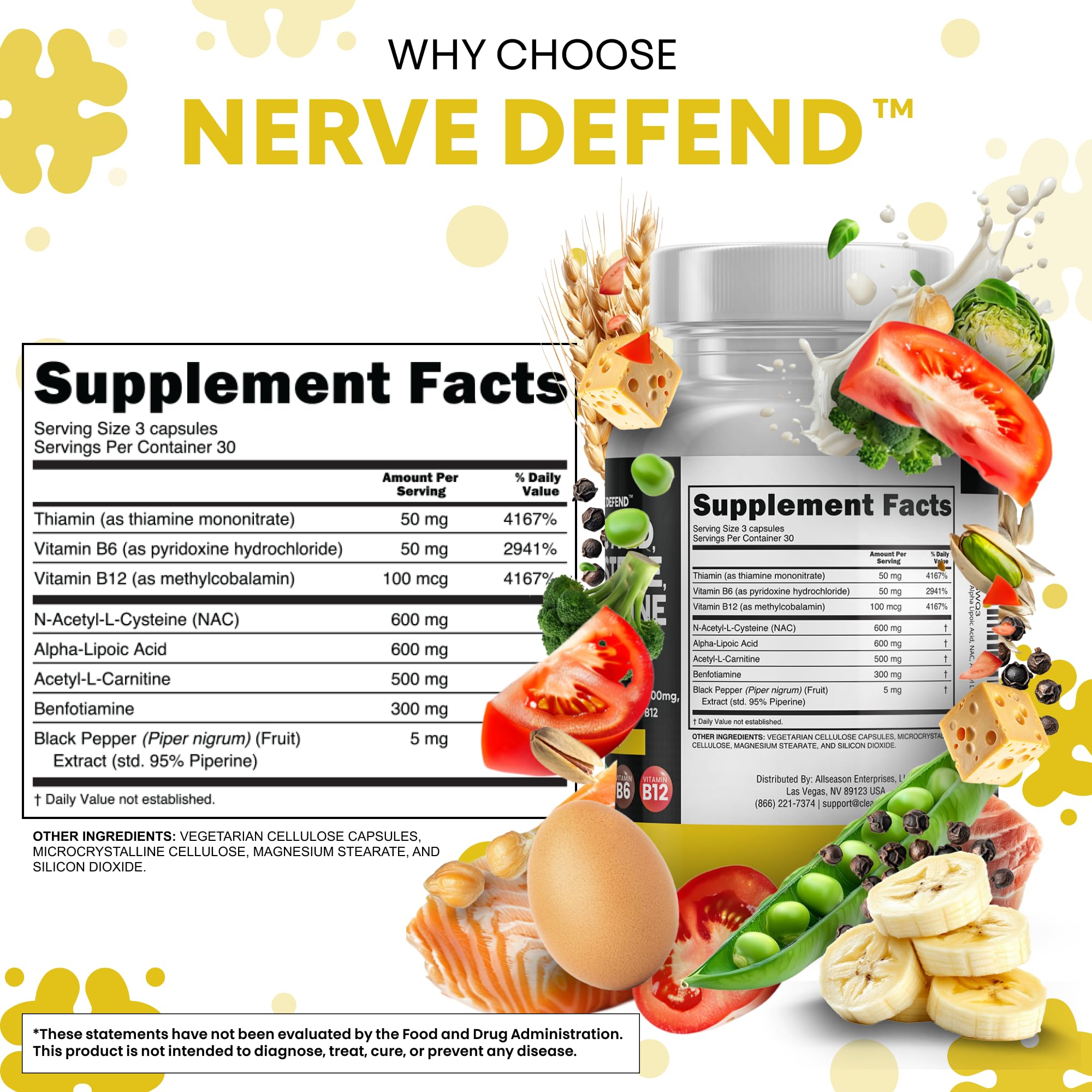 Clean Nutra Benfotiamina 300 mg, cápsulas para apoyo metabólico.