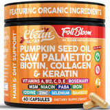Clean Nutraceuticals cápsulas de aceite de calabaza fortalecen el cabello desde la raíz