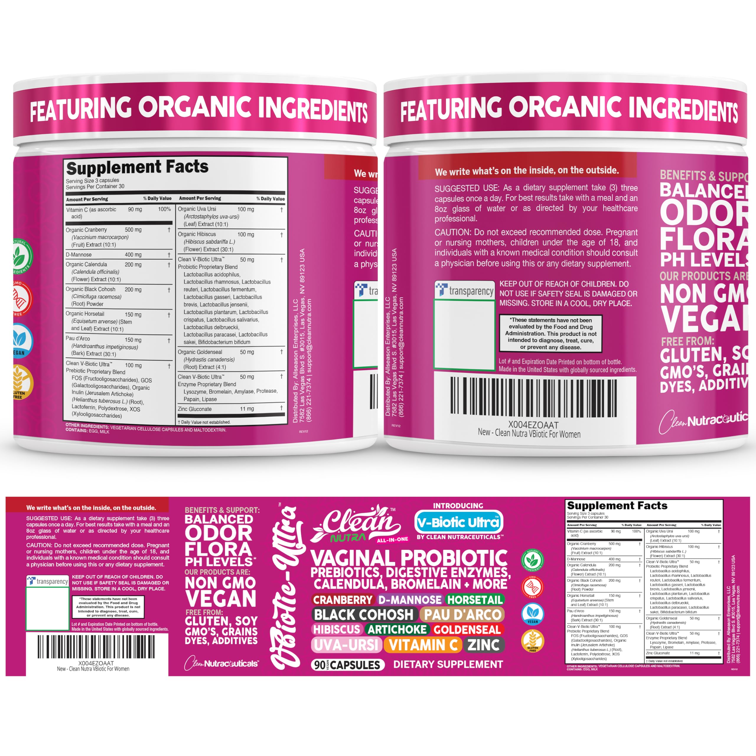 Cápsulas veganas de Clean Nutra: formato práctico y apto para dietas.
