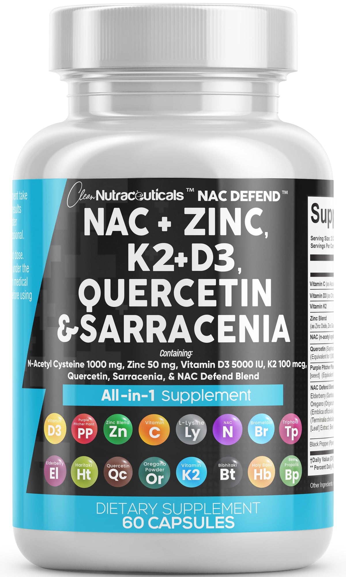 NAC Defend de Clean Nutra, botella para uso diario