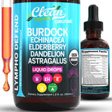 Clean Nutra gotas drenaje linfático en botella, apoyo suave al sistema linfático.