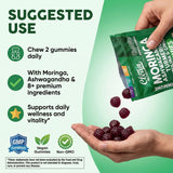 Gominola Clean Nutra Moringa de color verde, contiene espirulina y moringa para vitalidad.