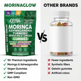 Etiqueta Clean Nutra Moringa en frasco, pureza y origen USA destacados.