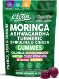 Gominas Clean Nutra Moringa en envase, opción conveniente para energía diaria.