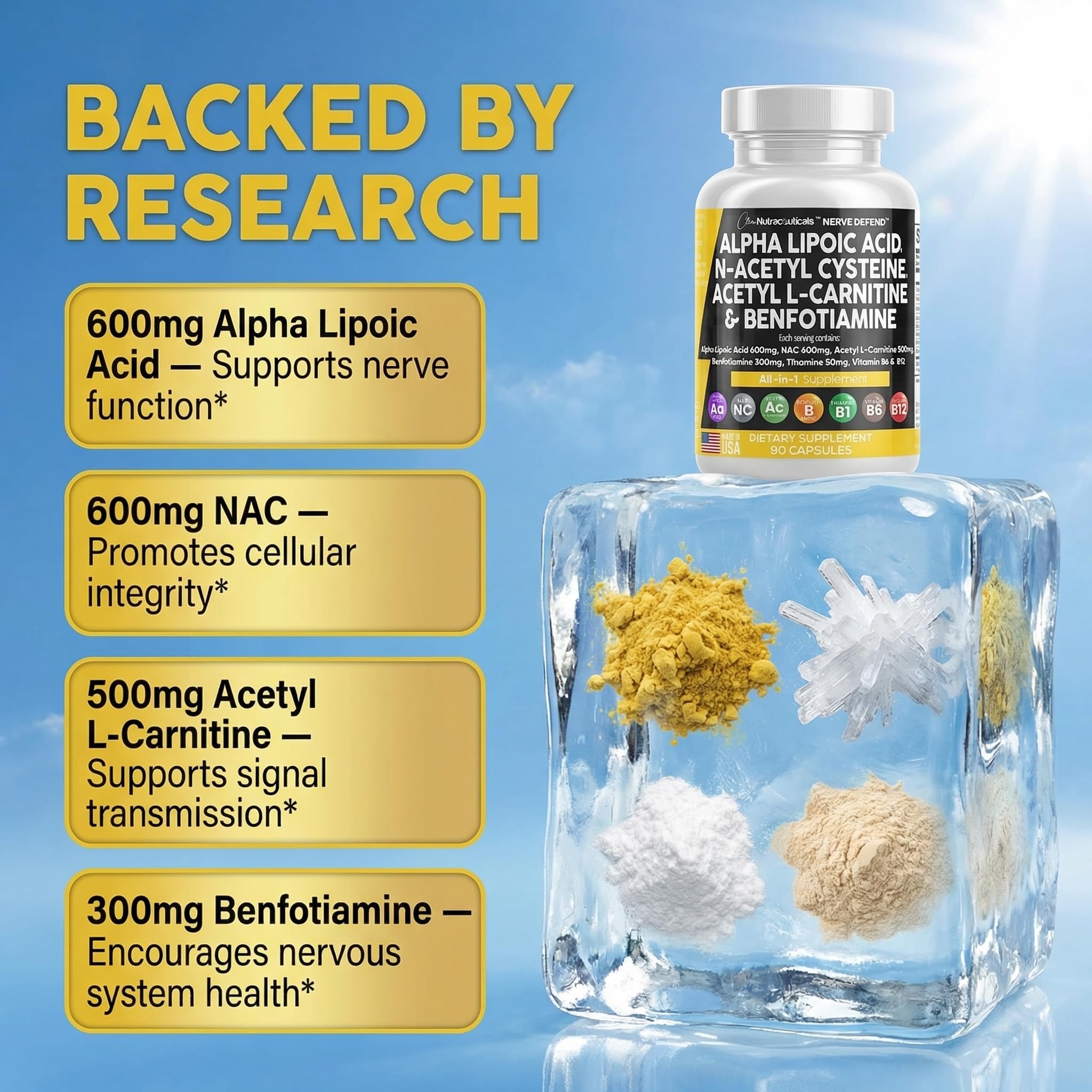 Clean Nutra N-Acetil Cisteína 600 mg, cápsulas para apoyo antioxidante potencial.