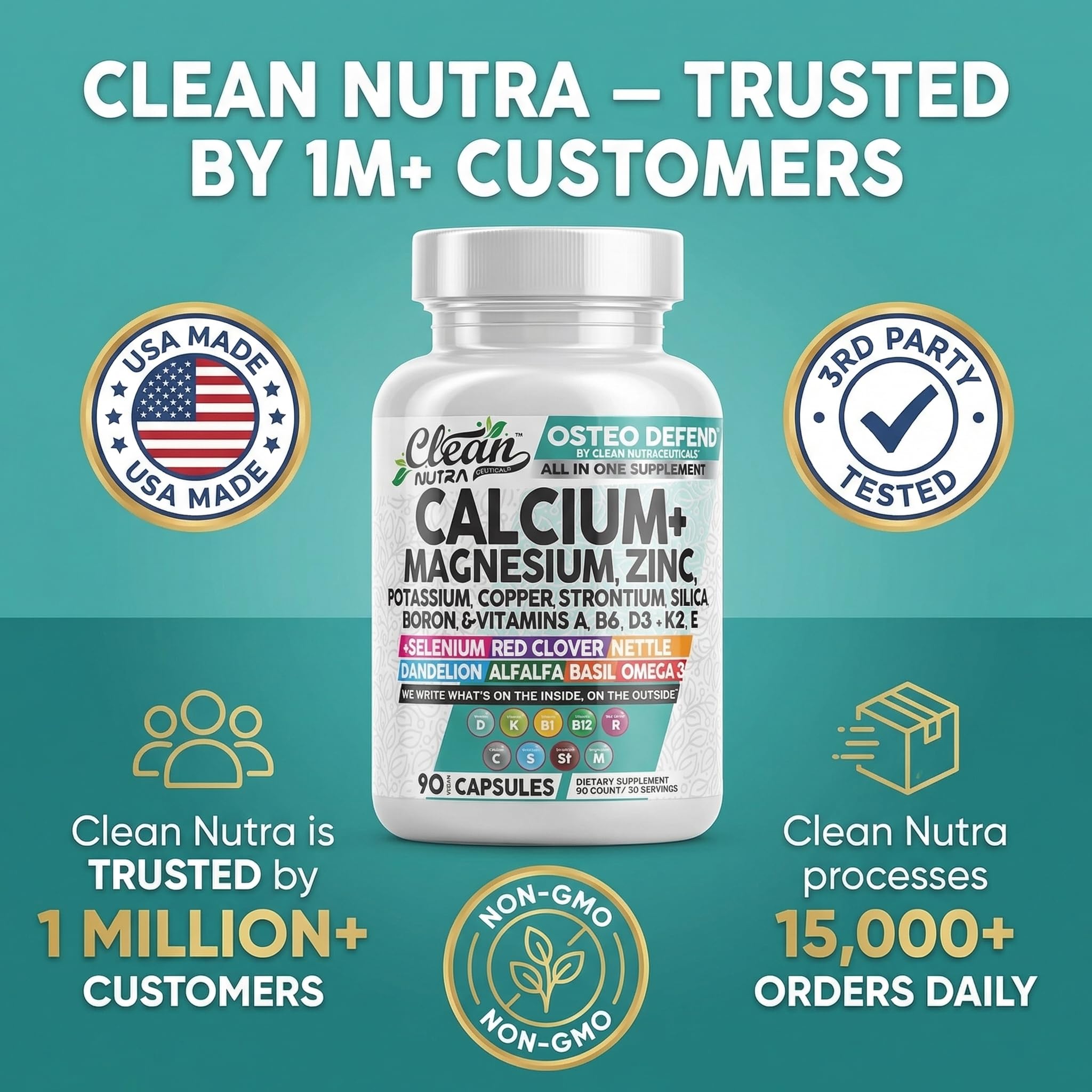 Clean Nutra Osteo Defend empaque seguro y hermetico para conservar nutrientes