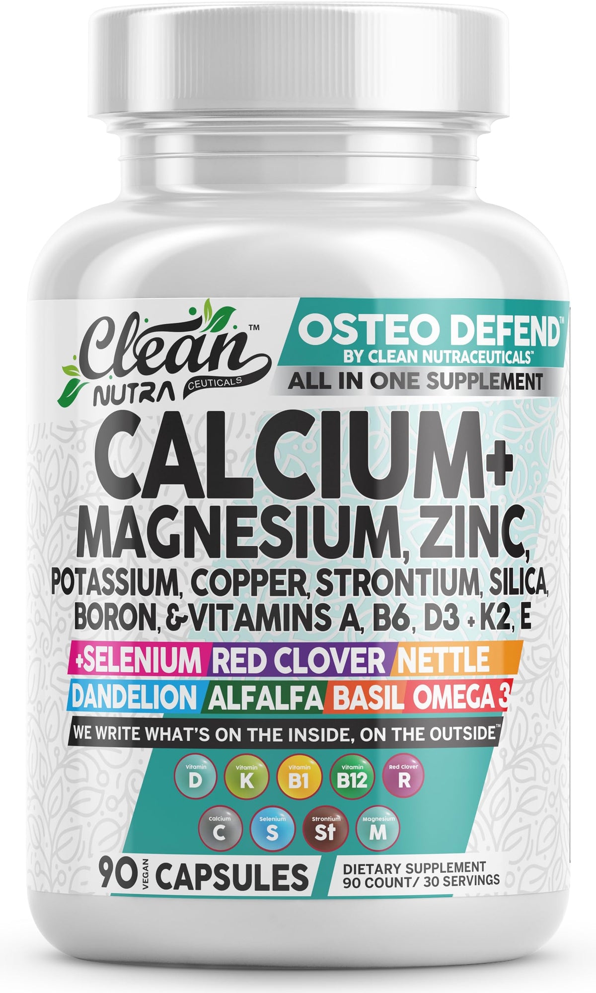 Clean Nutra Osteo Defend envase con tabletas listas para uso diario