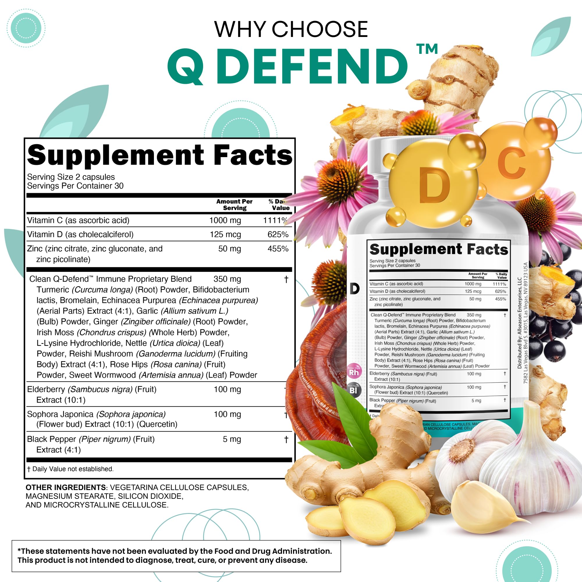 Mezcla de zinc y vitamina C destacada para soporte general.