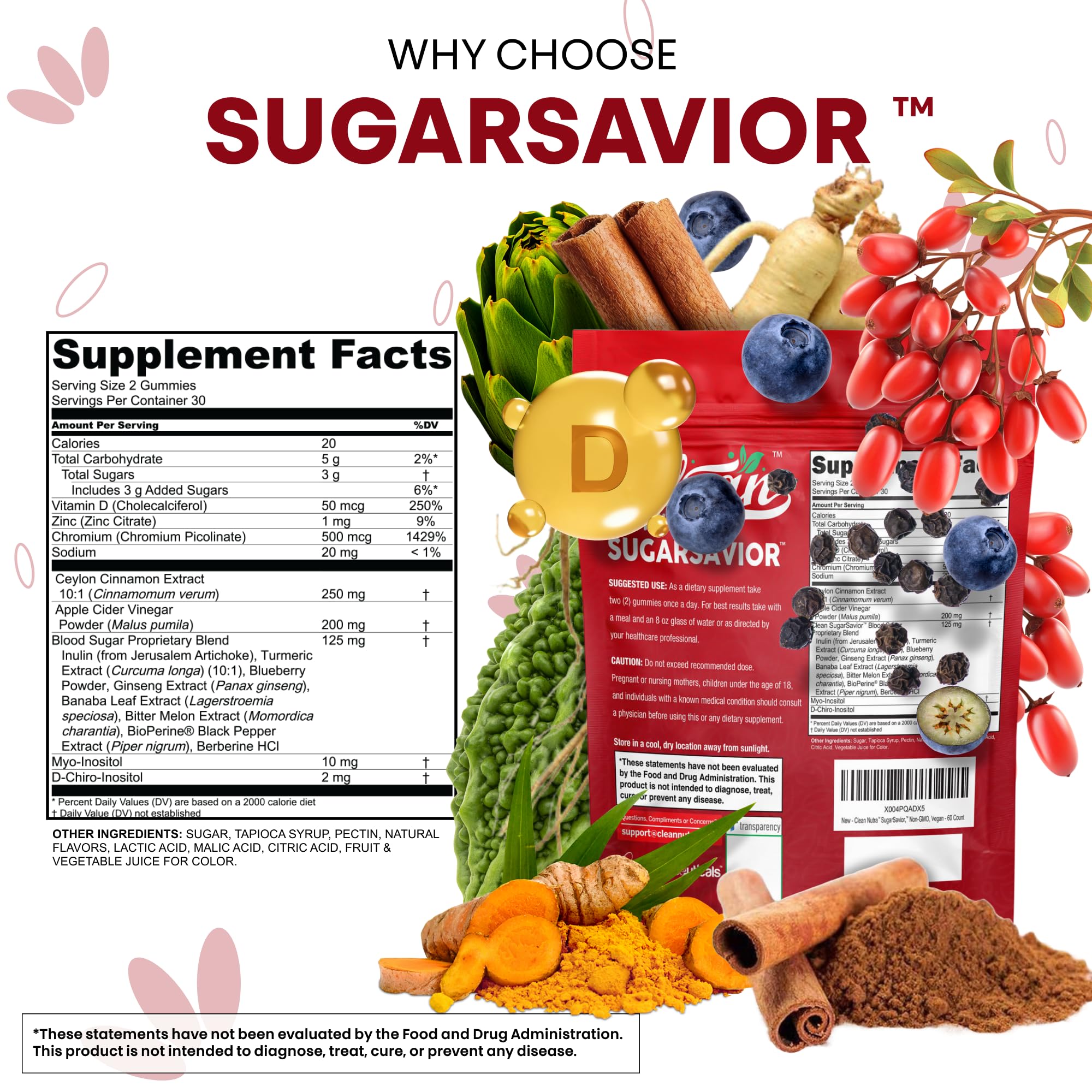 Mezcla de ingredientes Sugar Savior en tarro, color y aroma atractivos