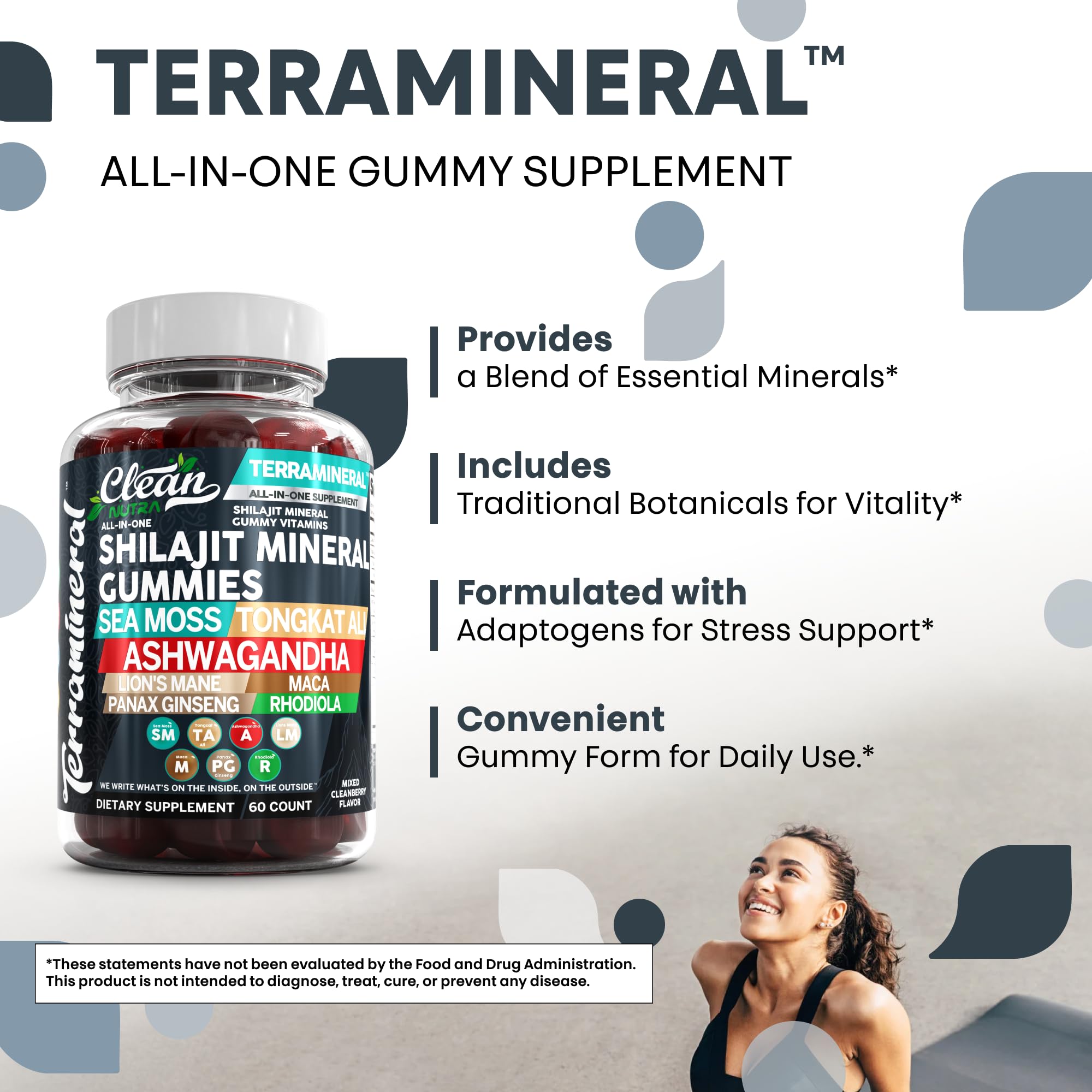 Terramineral Shilajit Gomitas: tabla de ingredientes clave para bienestar