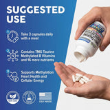 Clean Nutra TMG con omega-3, ingredientes clave visibles.