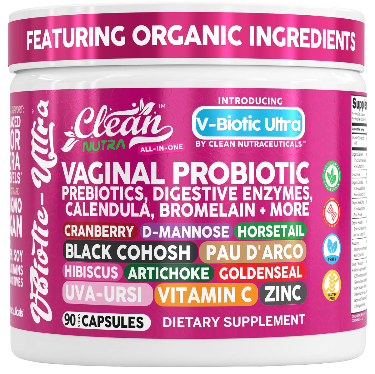 Clean Nutra Vaginal Probiotics: cápsulas para equilibrio vaginal y digestivo.