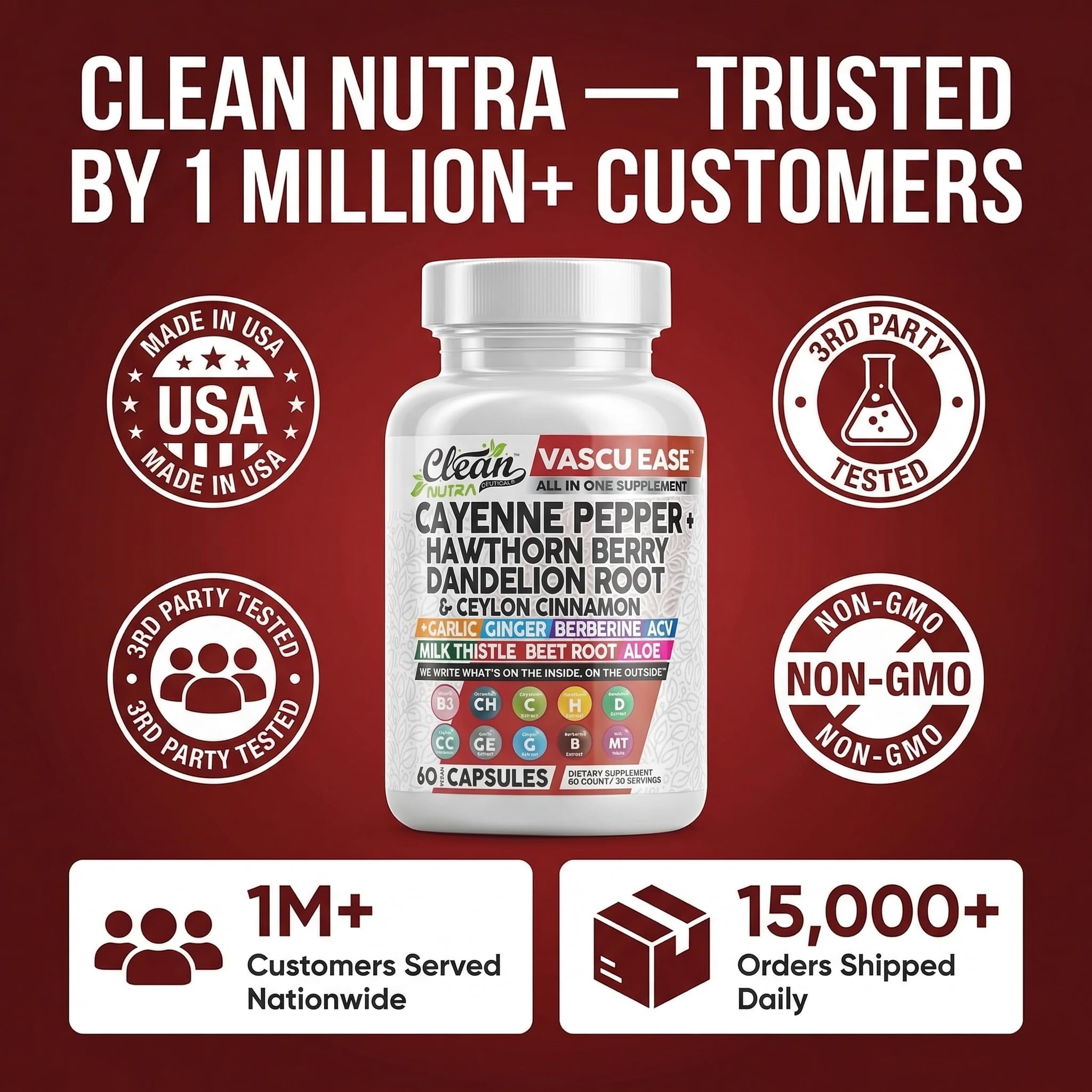 Clean Nutra Vascu Ease: vinagre de sidra de manzana para digestión