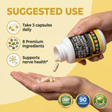Clean Nutra Vitaminas B1 B6 B12, cápsulas para energía diaria.