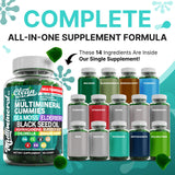 Gomitas Clean Nutraceuticals de musgo de mar, sabor manzana verde, opción vegana.