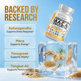 Clean Nutraceuticals Ashwagandha Maca, cápsulas dosificadas para rutina diaria