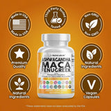 Clean Nutraceuticals Ashwagandha Maca, cápsulas suaves y fáciles de tragar