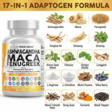 Clean Nutraceuticals Ashwagandha Maca, Tongkat Ali y Ginseng visibles en la etiqueta