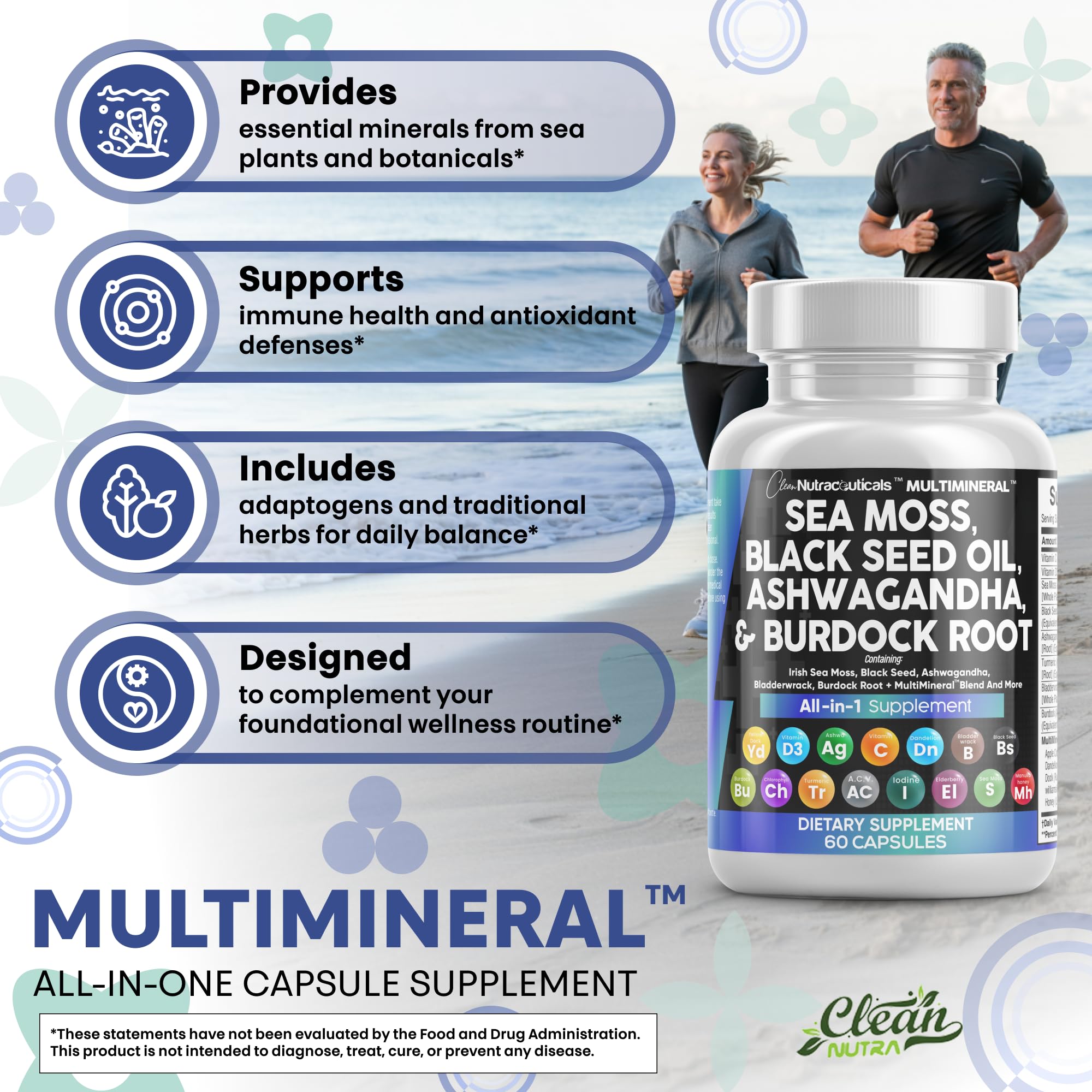Clean Nutraceuticals Bladderwrack cápsulas: aporte mineral diario