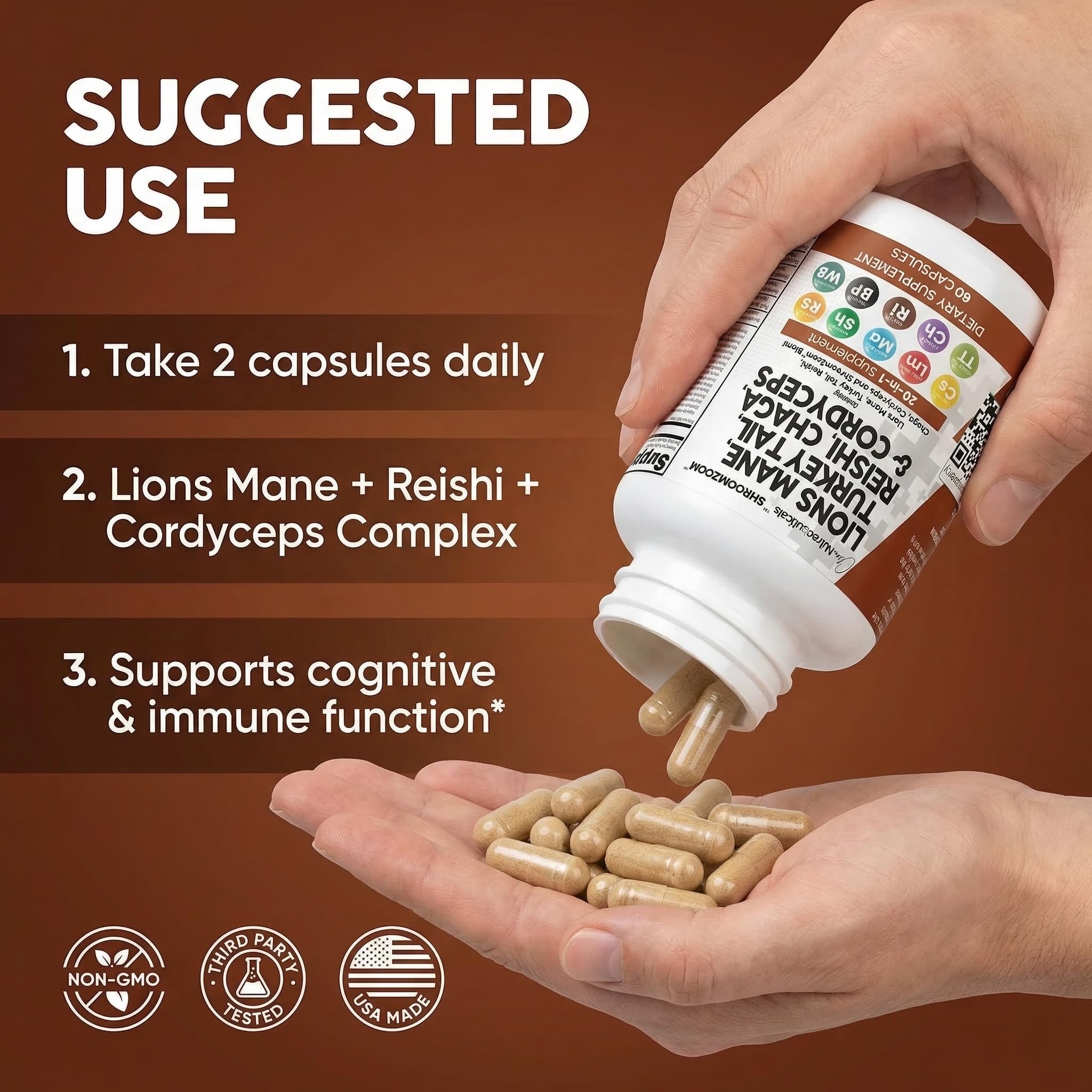 Clean Nutraceuticals cordyceps polvo en cápsulas para energía diaria