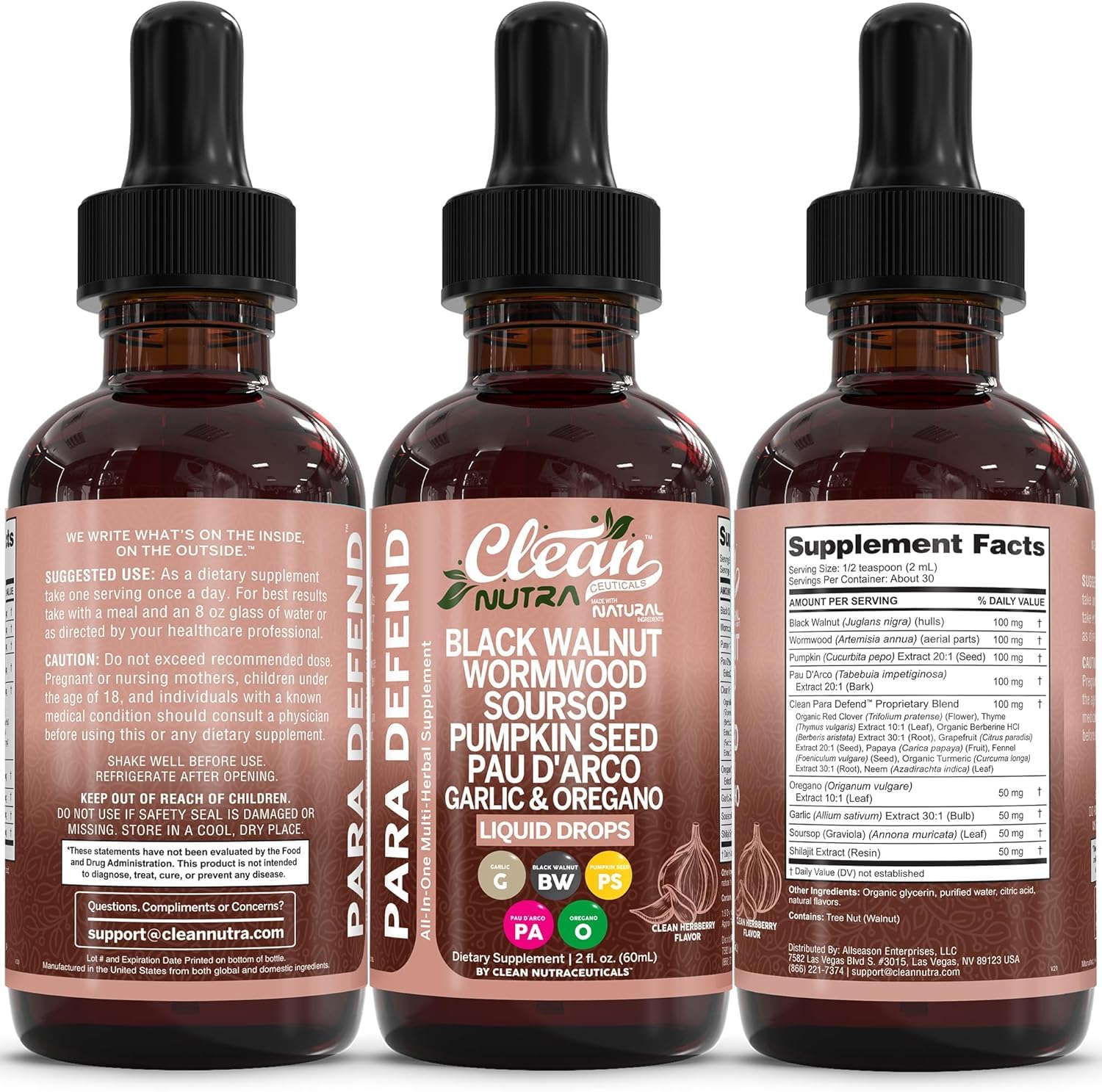 Clean Nutraceuticals: frasco con aceite de oregano para sabor y apoyo.