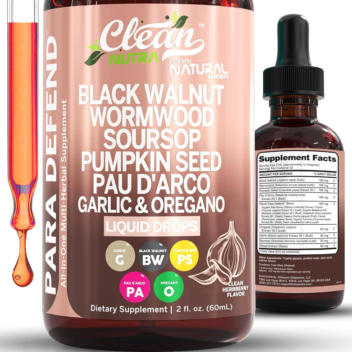 Producto Clean Nutraceuticals: frasco gotero con ajenjo para apoyo digestivo.