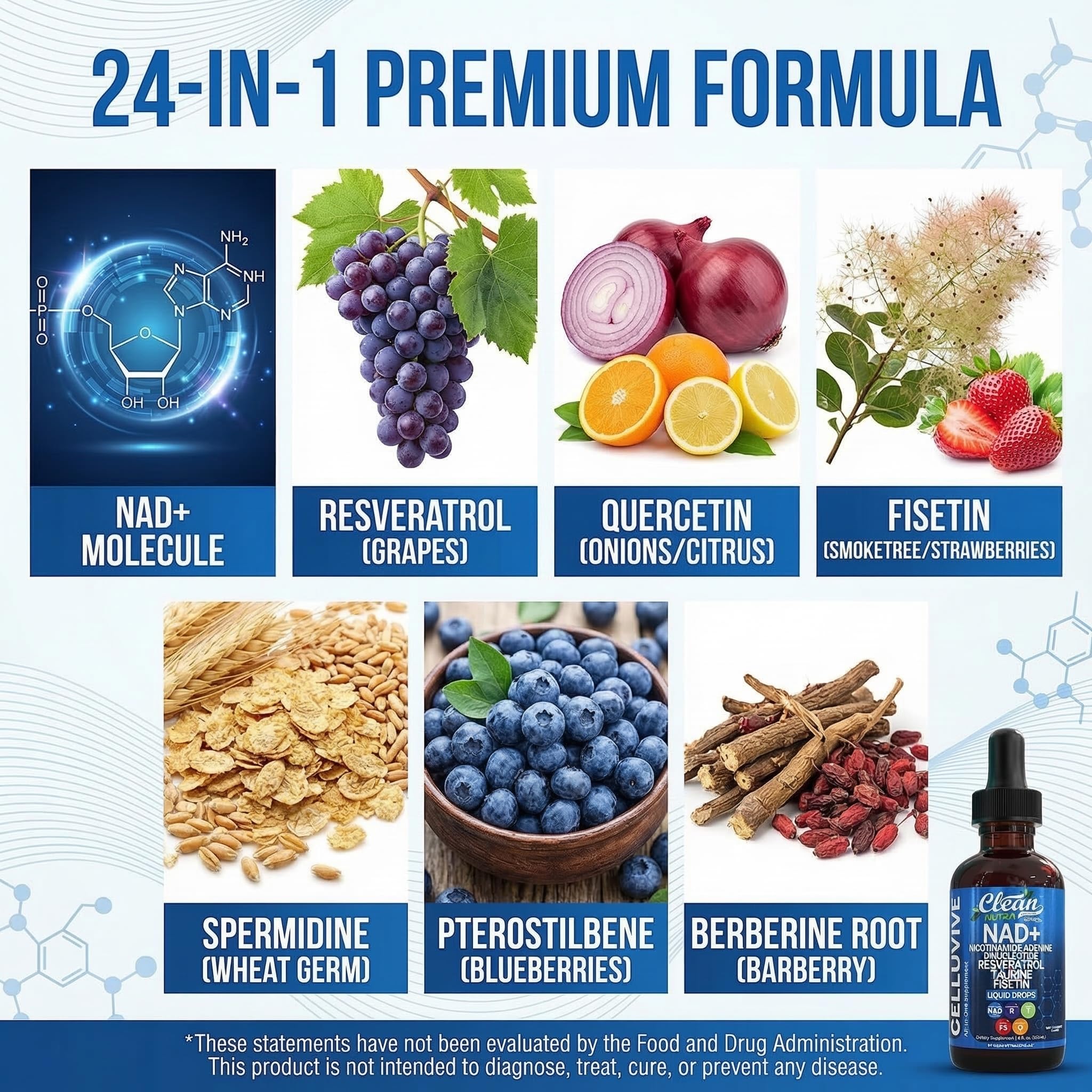 Dosis diaria de Clean Nutra NAD lista para usar