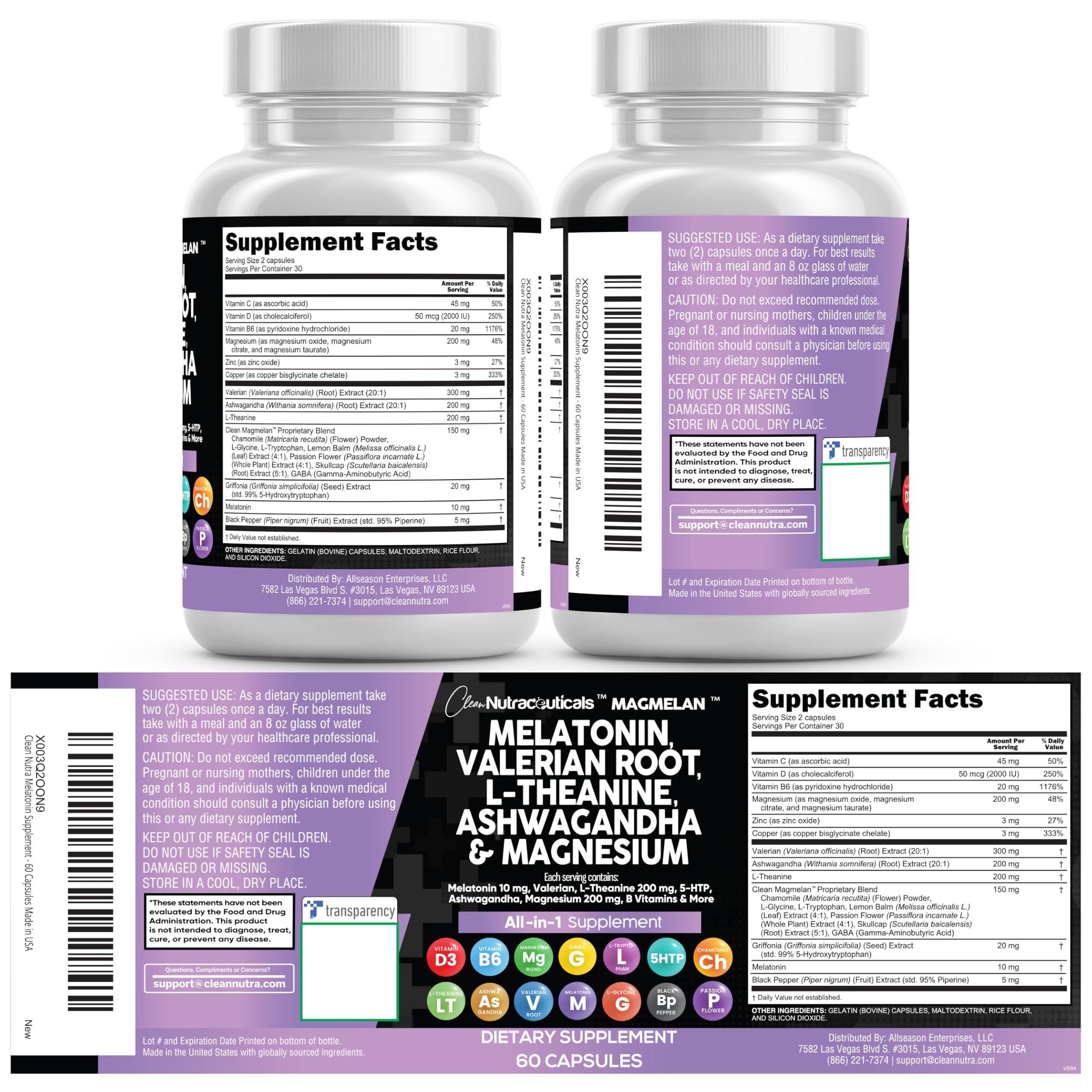 Clean Nutraceuticals Envase 60 cápsulas: formato conveniente para uso diario