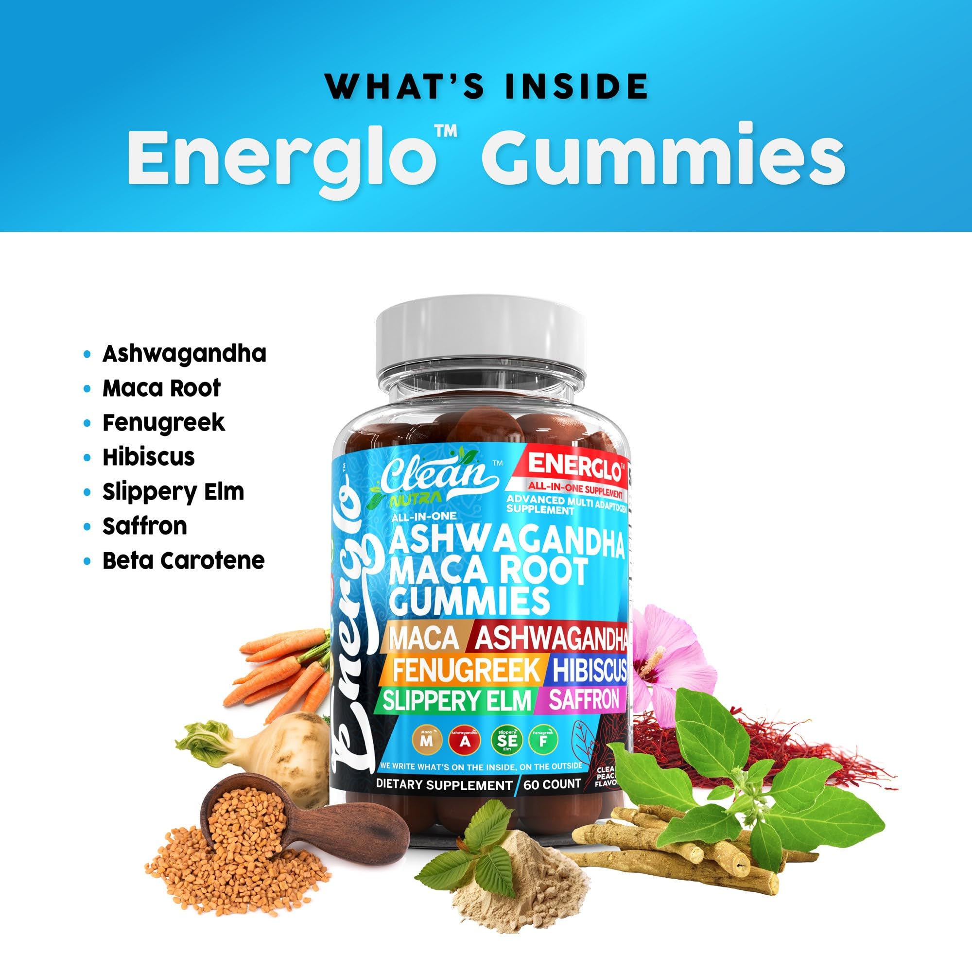 Envase frontal de Clean Nutraceuticals, formato vegano y práctico.