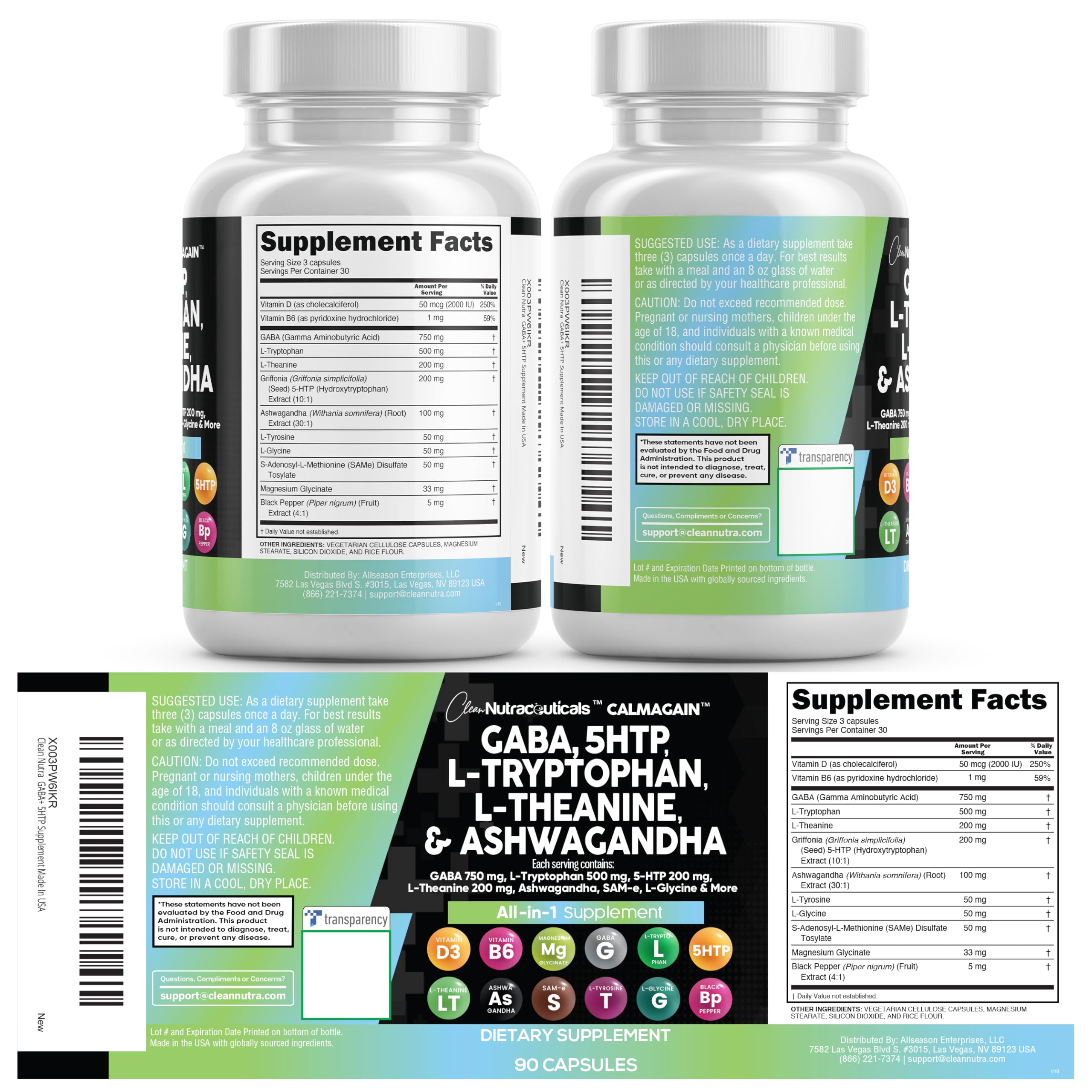 Clean Nutraceuticals Fórmula todo en uno para equilibrio y claridad