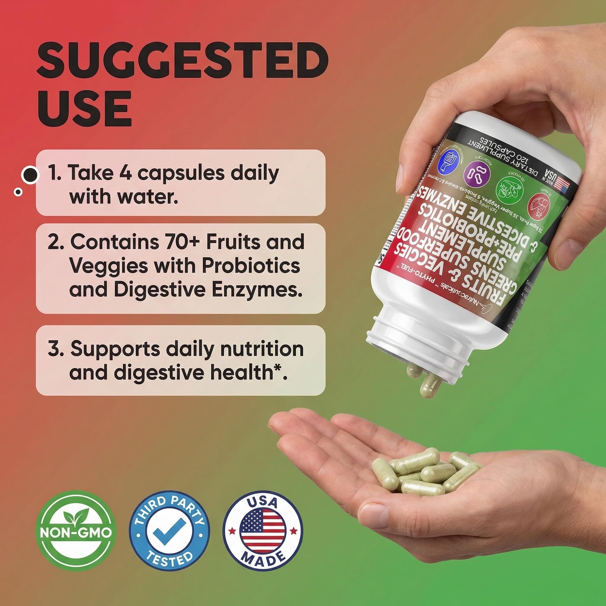 Frutas y verduras antioxidantes de Clean Nutraceuticals para detox y nutrición.