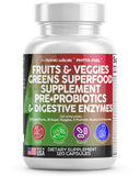 Botella de Clean Nutraceuticals Frutas y Verduras para nutrición diaria.