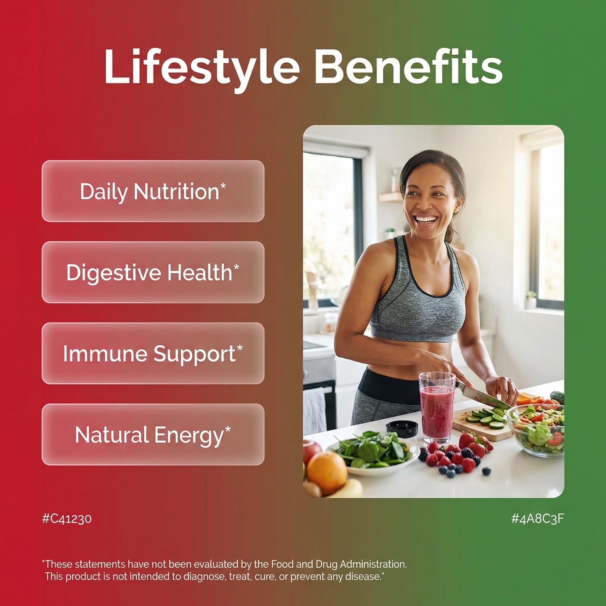 Cápsulas de Clean Nutraceuticals Frutas y Verduras para ingesta rápida.
