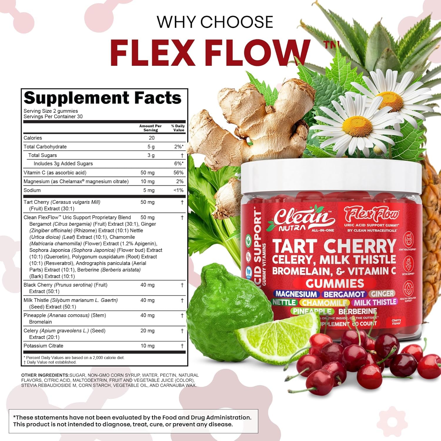 Clean Nutraceuticals Gomitas Cereza Ácida Dentro Frasco: porciones listas para consumo rápido.