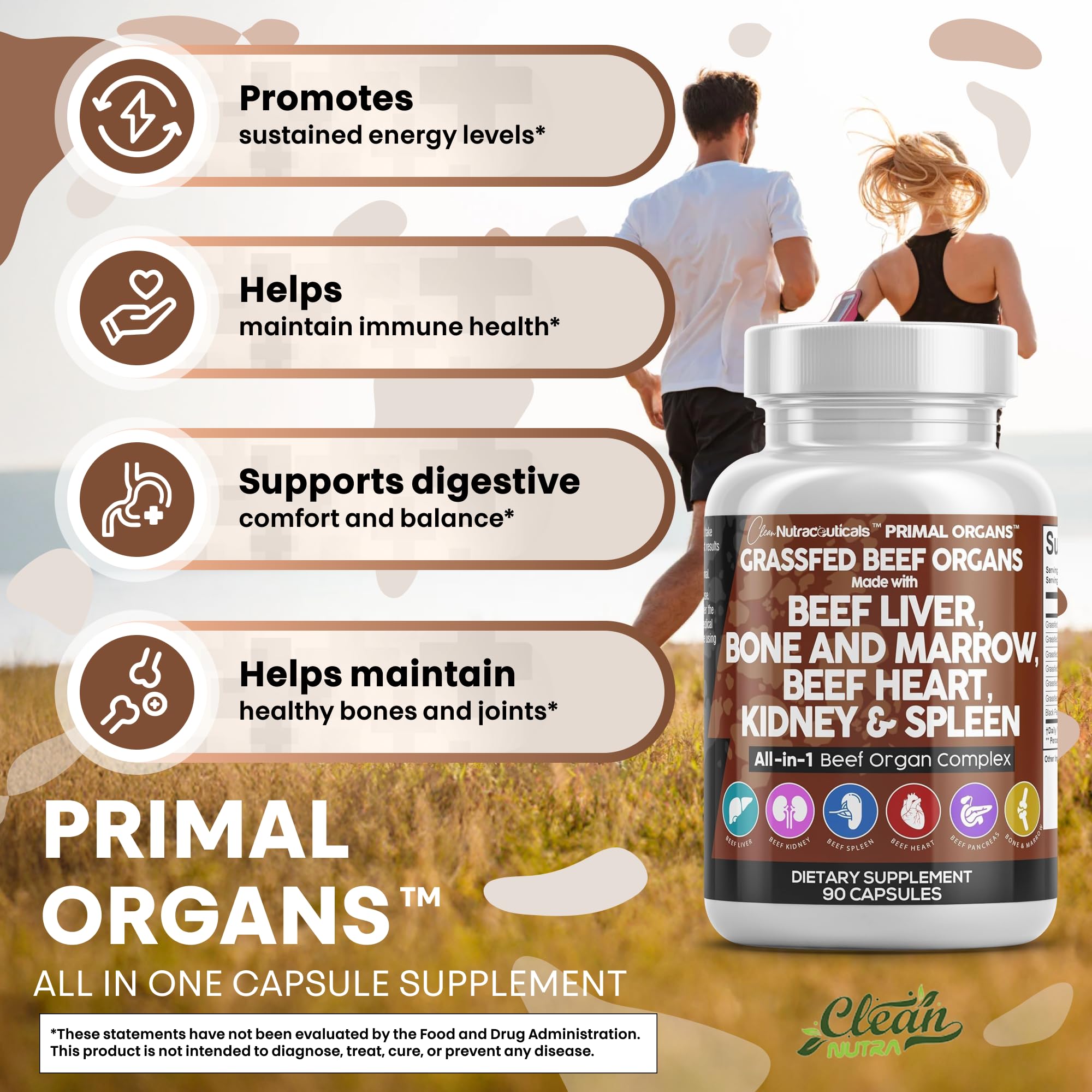 Clean Nutraceuticals hueso y medula desecados: salud oseay inmunidad