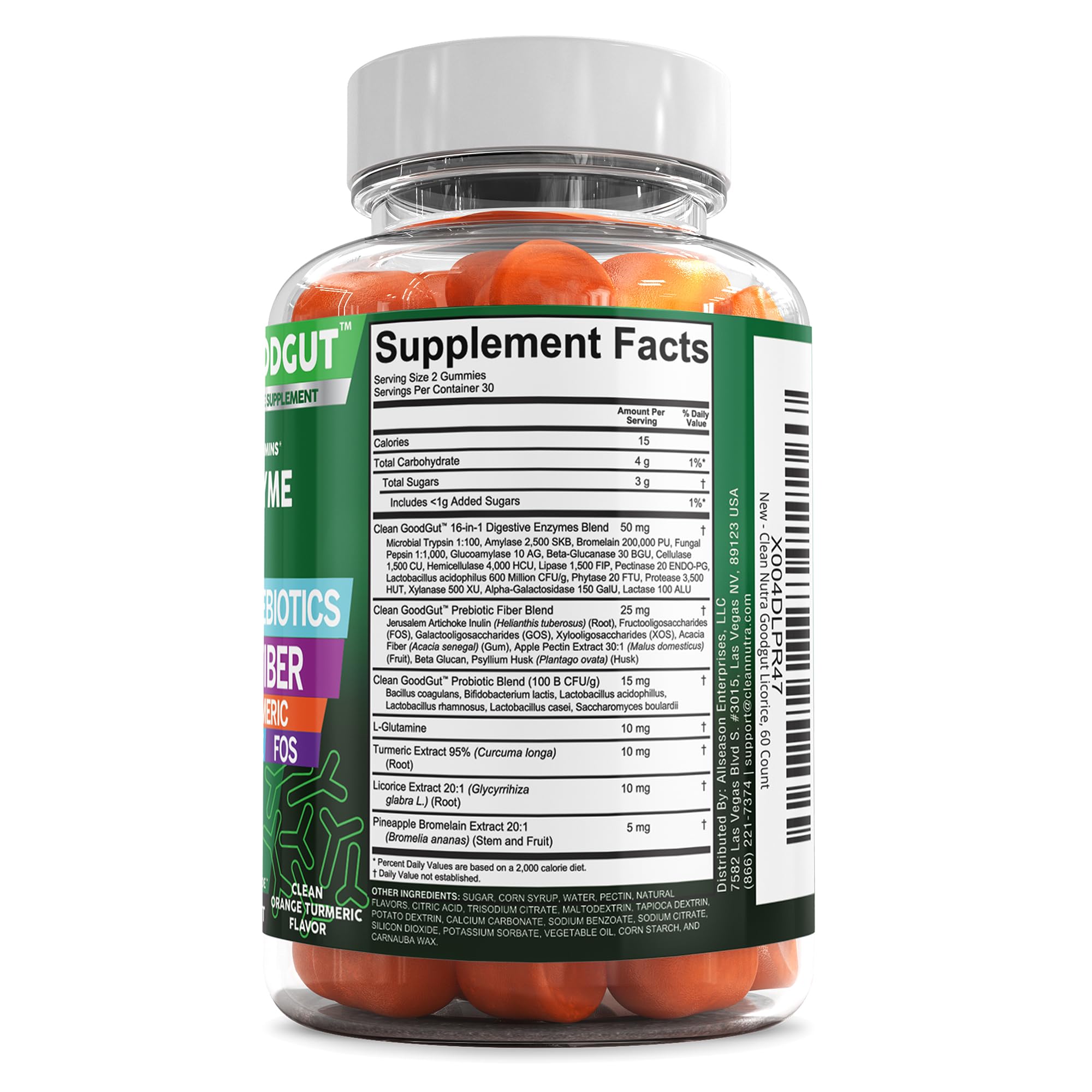 L-glutamina de Clean Nutraceuticals para la salud intestinal.