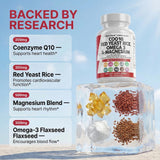 Arroz de levadura roja y omega-3: fórmula visible, uso diario posible para equilibrio nutricional.