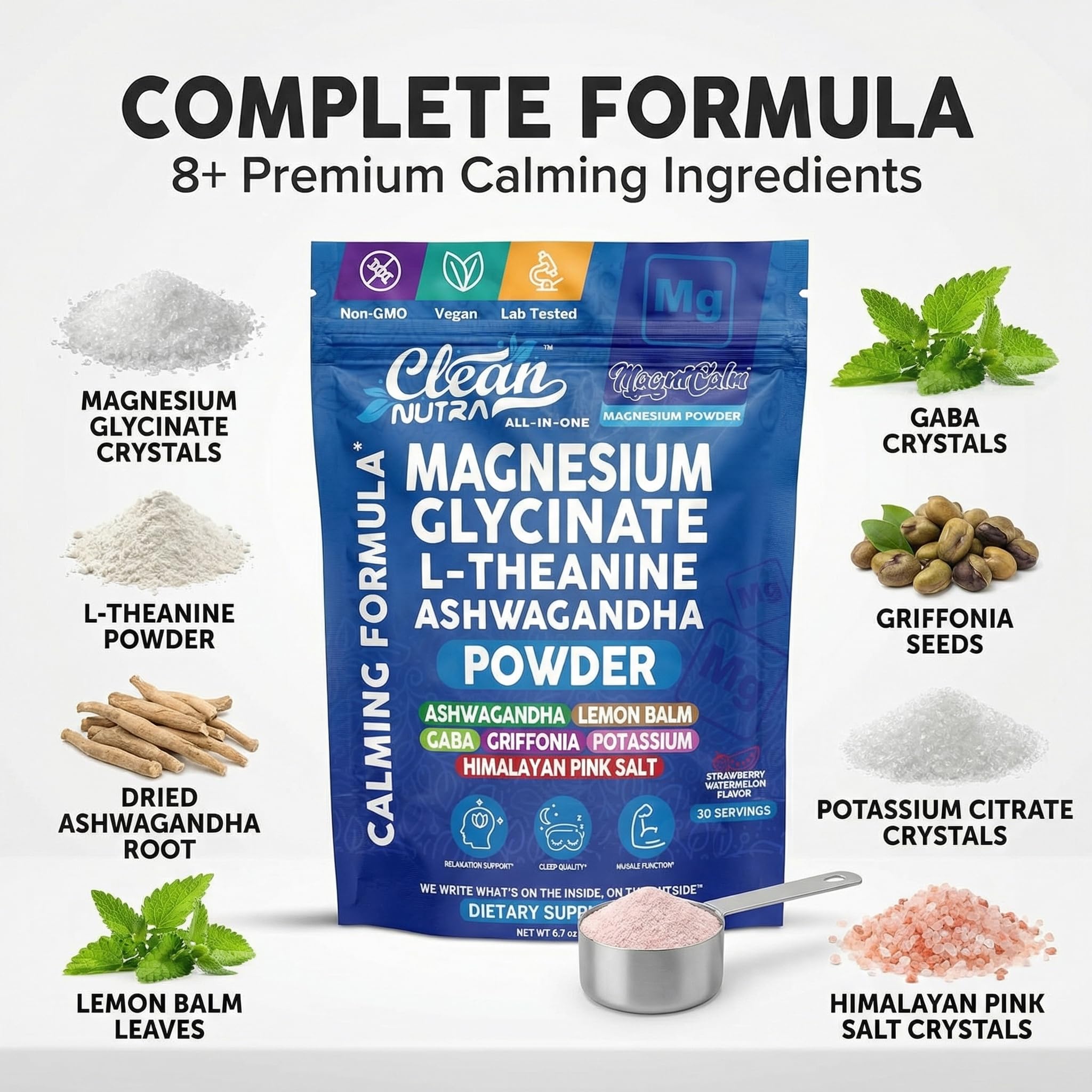 Vaso con mezcla de Clean Nutraceuticals en agua para uso diario.
