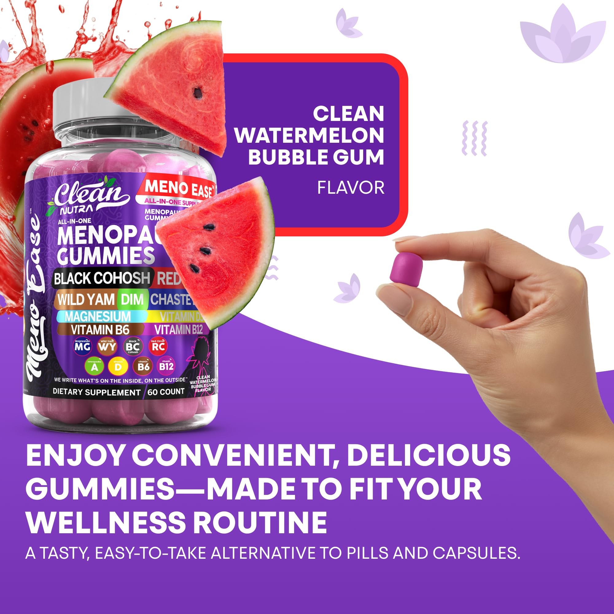 Extracto de trébol rojo en gominolas para balance hormonal.