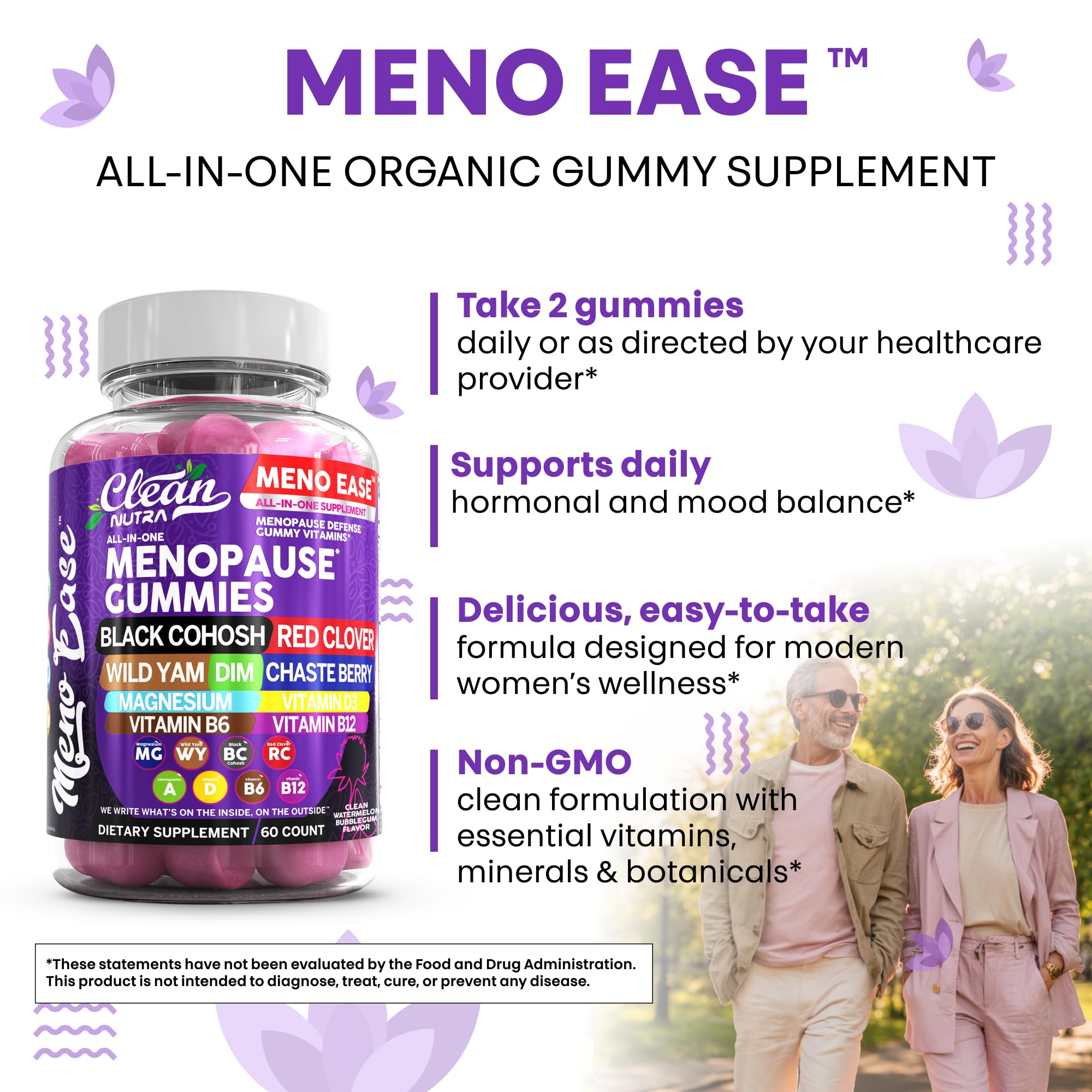 Vitaminas D3, B6 y B12 en gominolas para apoyo de energía.