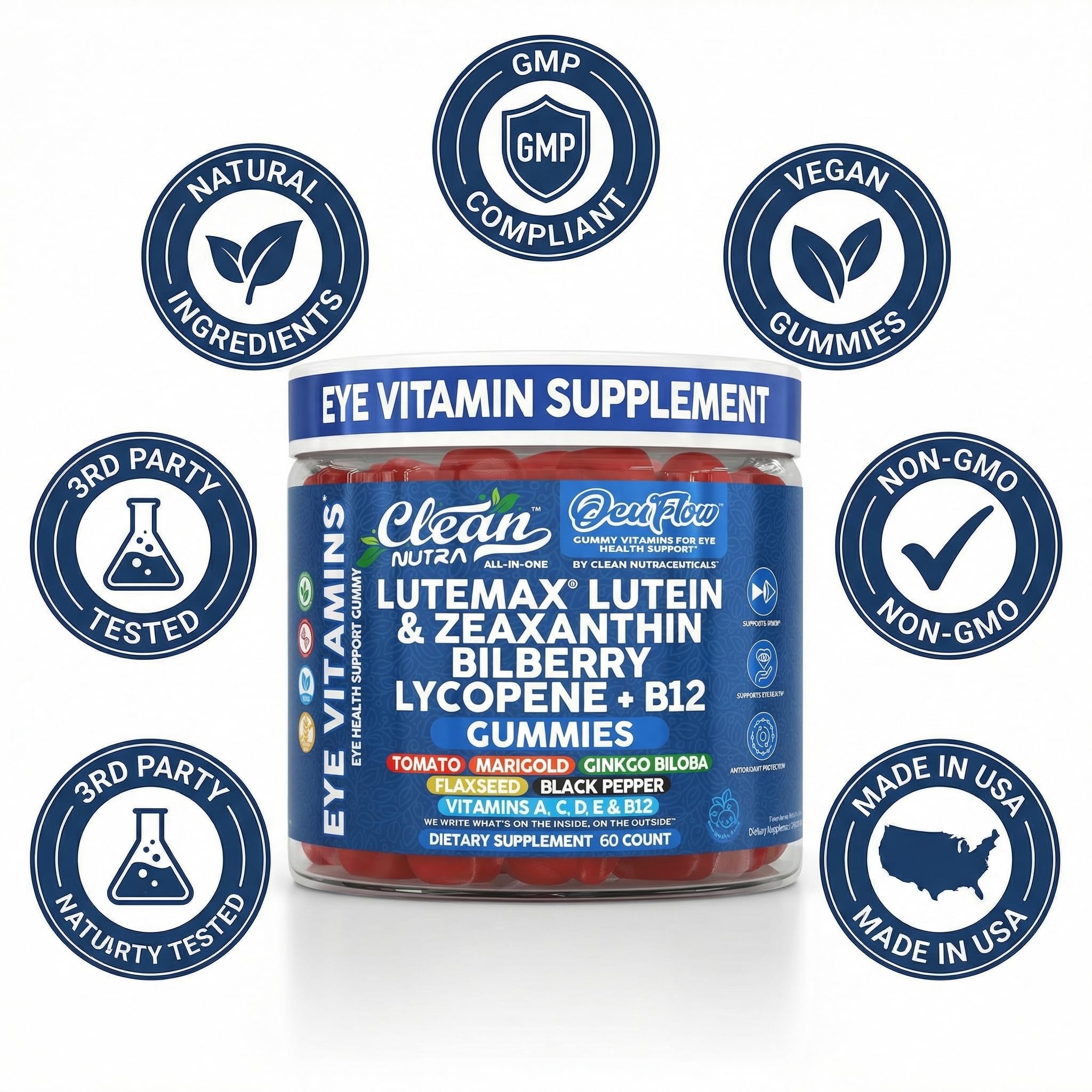 Clean Nutraceuticals OcuFlow gomitas con vitamina D y zinc