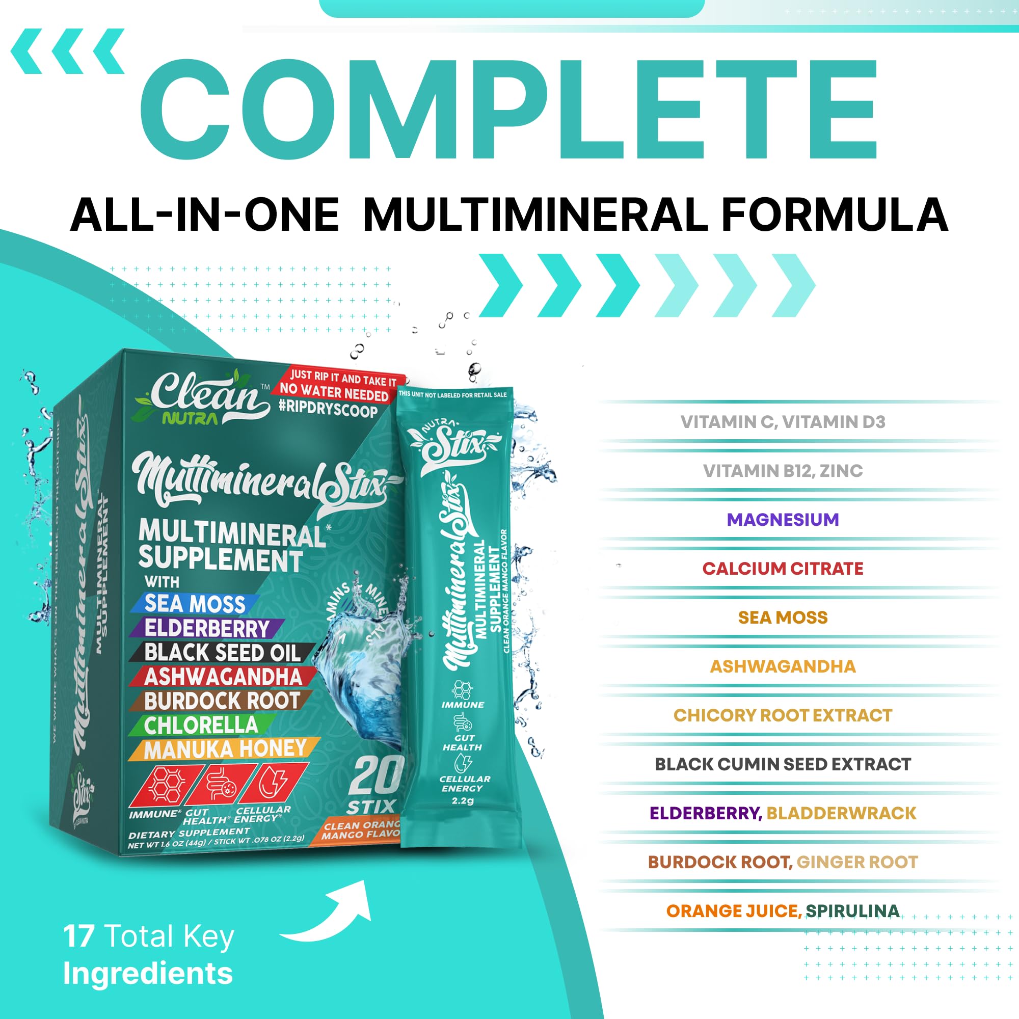 Clean Nutraceuticals palitos con saúco y jengibre para sabor y bienestar