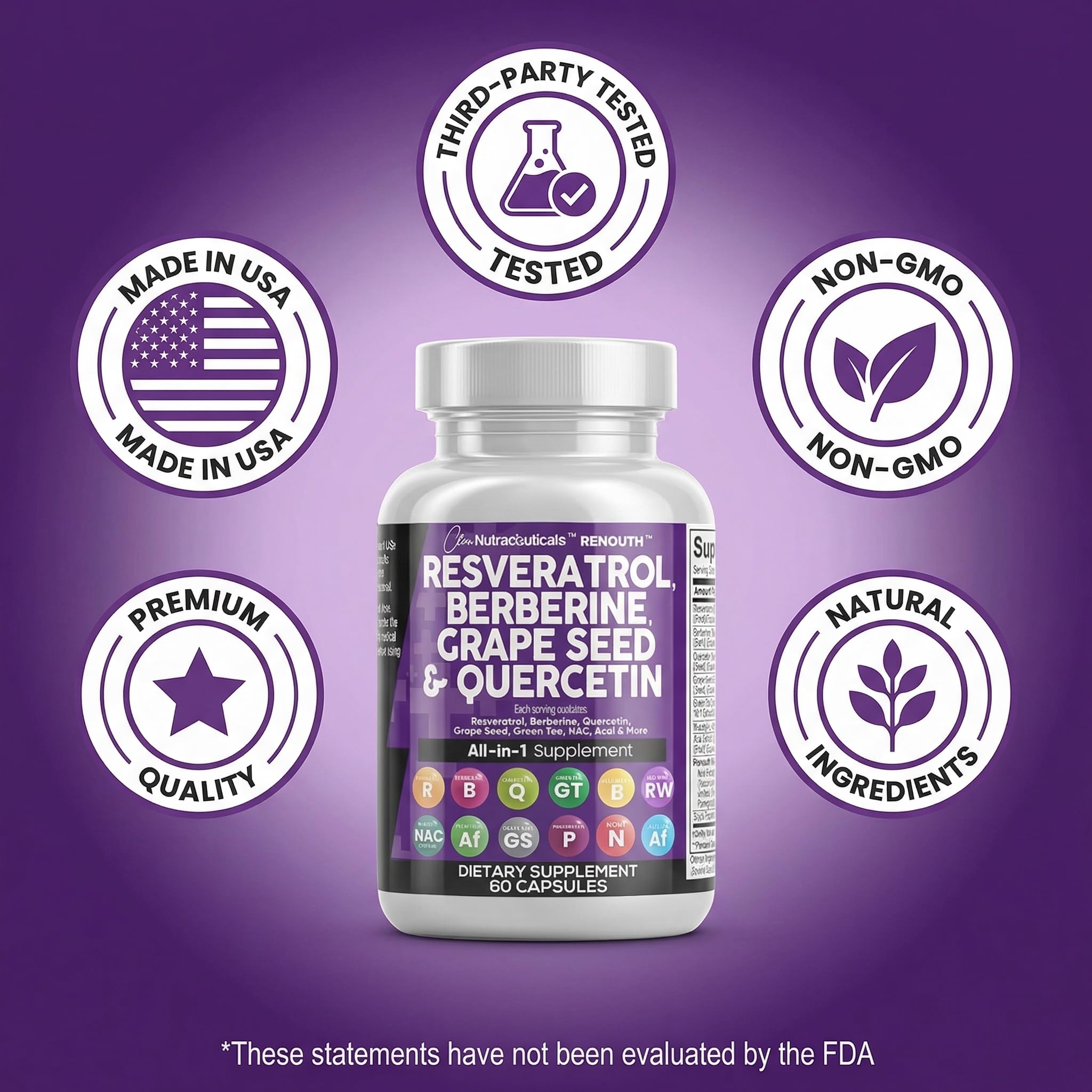 Clean Nutraceuticals Polifenoles mezcla cápsulas para fórmula completa