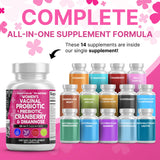 Clean Nutraceuticals Cápsulas de probióticos femeninos para confort íntimo.