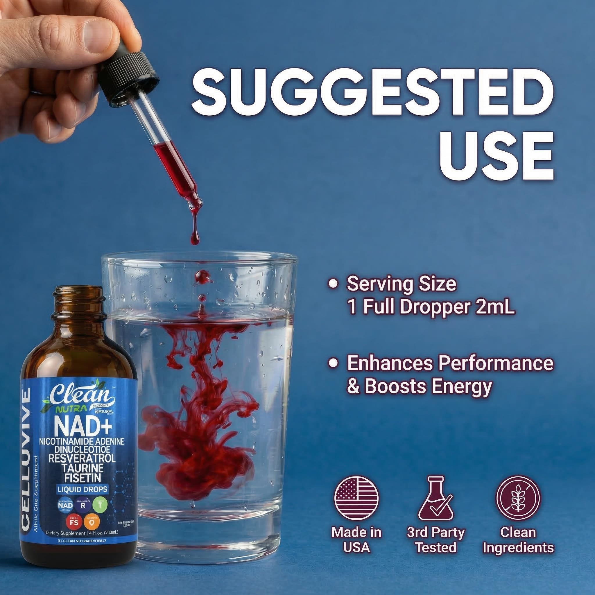 Trans-resveratrol de Clean Nutra NAD con cofactores
