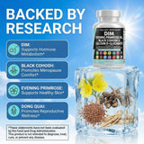 Envase de Serenti Balance con cohosh negro y otros ingredientes naturales.