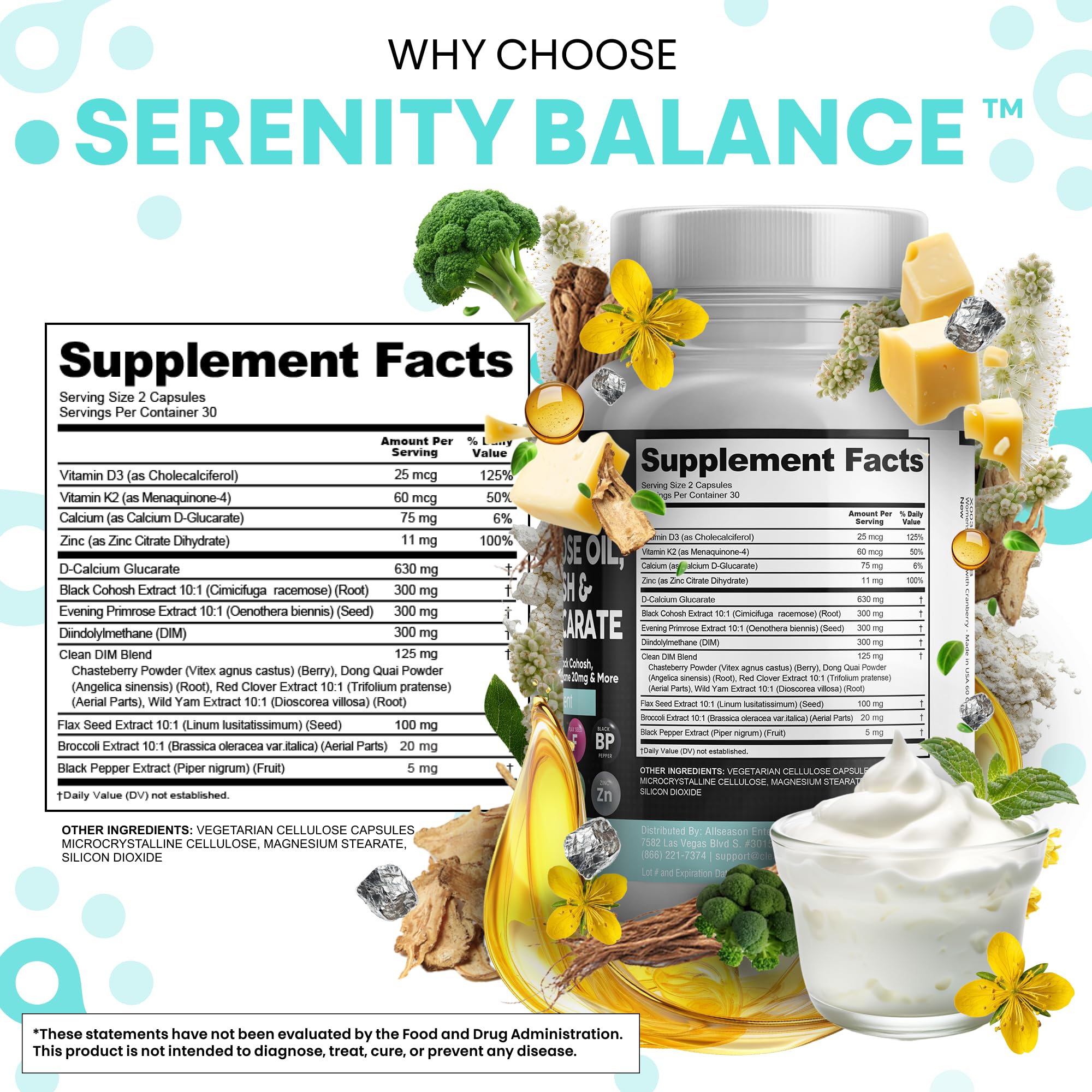 Onagra y cohosh negro destacan en la fórmula de Serenti Balance.